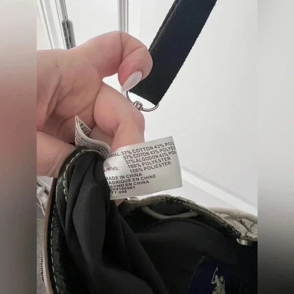 US Polo Assn | Monogram Canvas Bucket Bag With Crossbody Strap - Picture 10 of 13